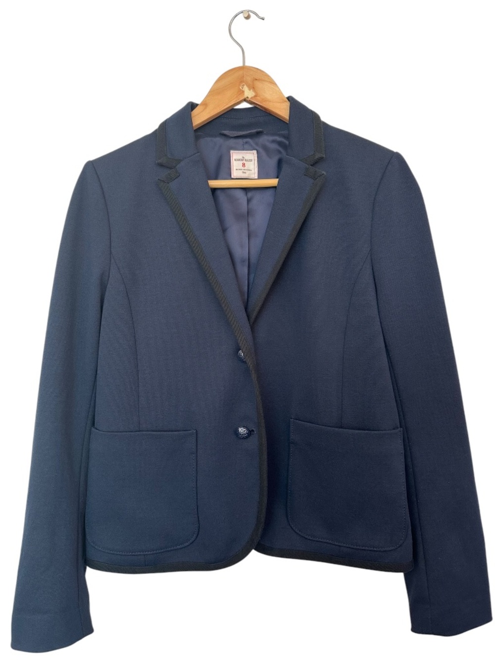 Gap The Academy Blazer Navy Blue Contrast Trim Size 8 Dark Academia Preppy 90s